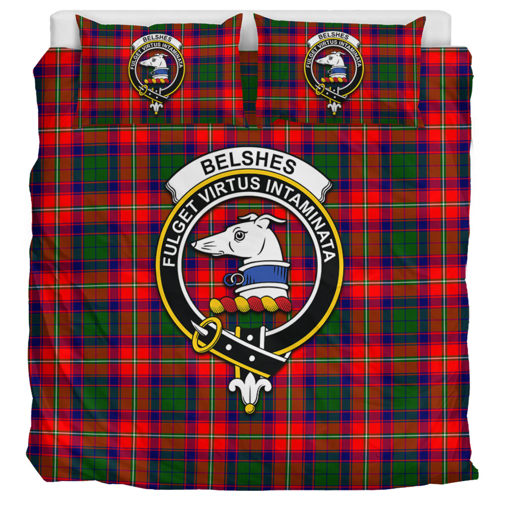 Belshes Tartan Bedding Set with Family Crest - Tartan Vibes Clothing