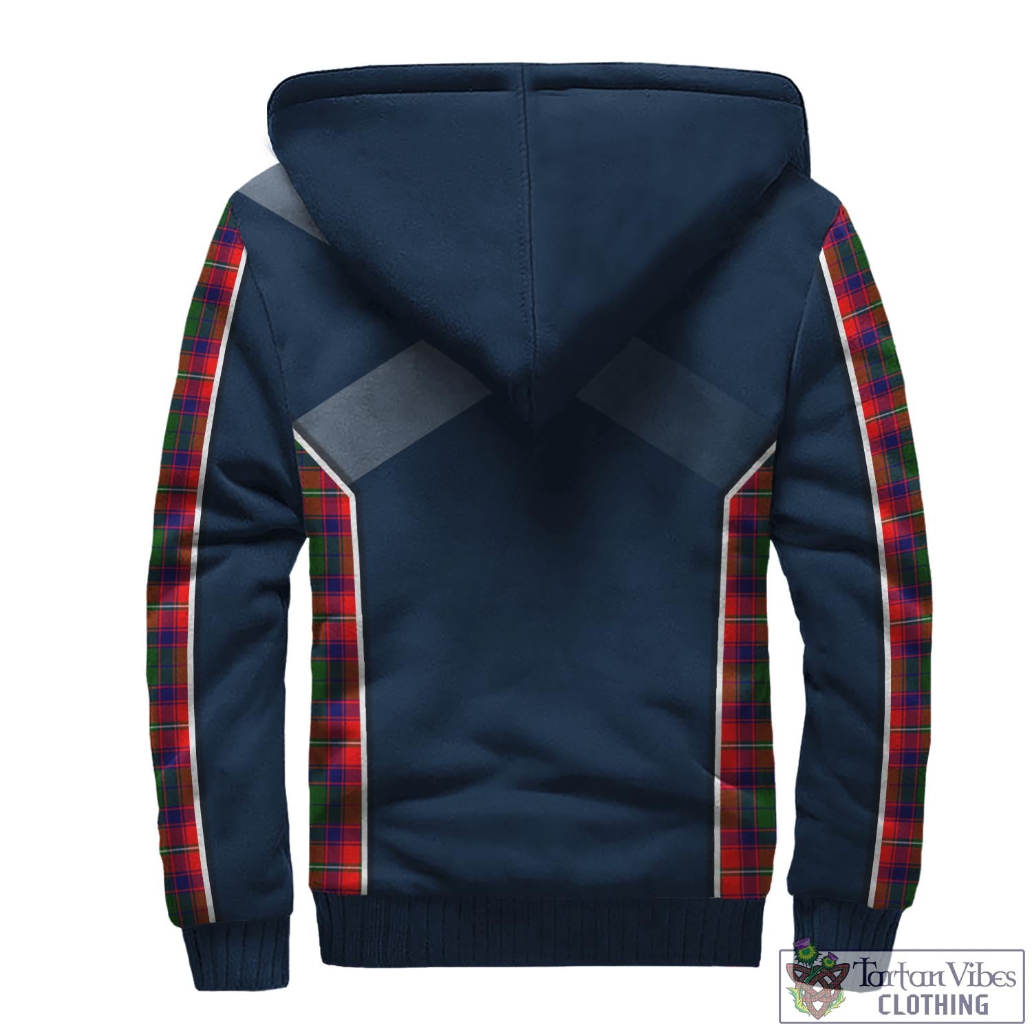 Tartan Vibes Clothing Belshes Tartan Sherpa Hoodie with Family Crest and Scottish Thistle Vibes Sport Style