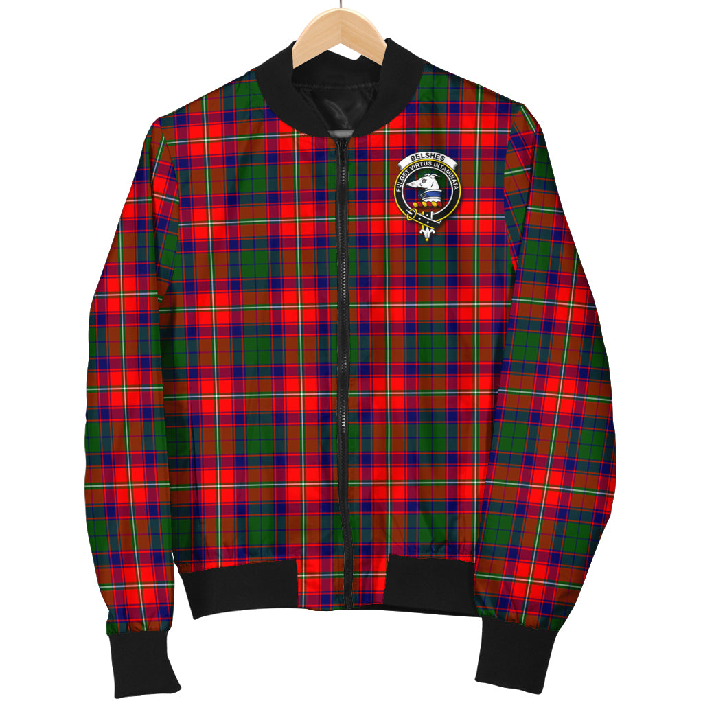 Belshes Tartan Bomber Jacket with Family Crest - Tartanvibesclothing