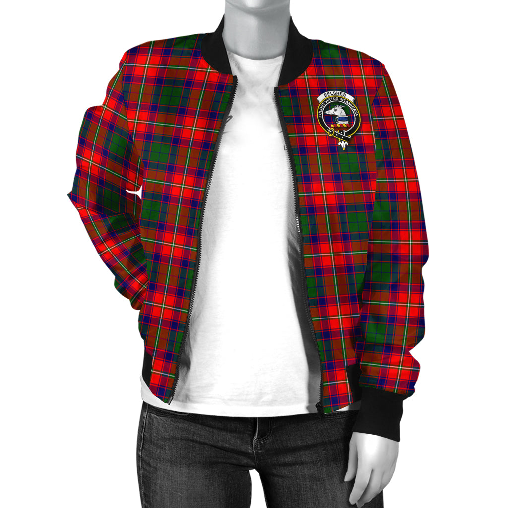 Belshes Tartan Bomber Jacket with Family Crest - Tartanvibesclothing