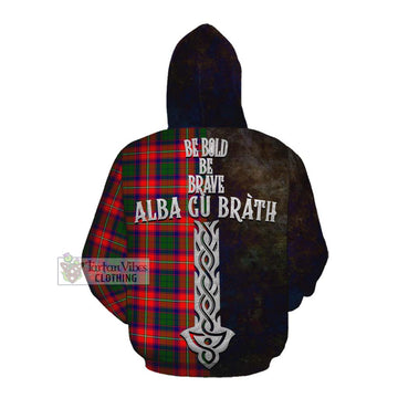 Belshes (Belsches) Tartan Family Crest Cotton Hoodie Alba Gu Brath Be Brave Lion Ancient Style Pullover Hoodie - Tartan Vibes Clothing