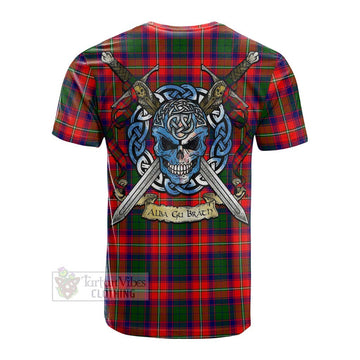 Belshes (Belsches) Tartan Cotton T-shirt with Family Crest Celtic Skull Style Men's Shirt - Tartan Vibes Clothing