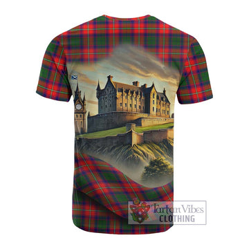Belshes (Belsches) Tartan Family Crest Cotton T-shirt with Scottish Ancient Castle Style - Tartan Vibes Clothing