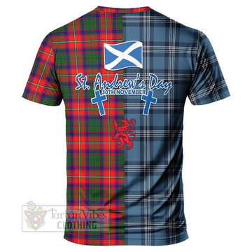 Belshes (Belsches) Tartan T-Shirt Happy St. Andrew's Day Half Tartan Style