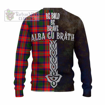 Belshes (Belsches) Tartan Family Crest Knitted Sweater Alba Gu Brath Be Brave Lion Ancient Style - Tartan Vibes Clothing