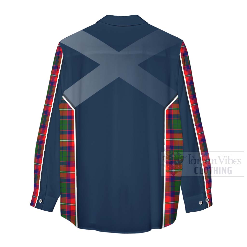 Tartan Vibes Clothing Belshes (Belsches) Tartan Women's Casual Shirt with Family Crest and Scottish Thistle Vibes Sport Style