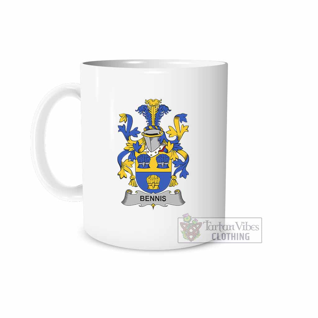 Bennis Irish Clan Coat of Arms Ceramic Mug White - 2D-tartanvibesclothing