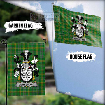 Beresford Irish Clan Tartan Flag with Coat of Arms