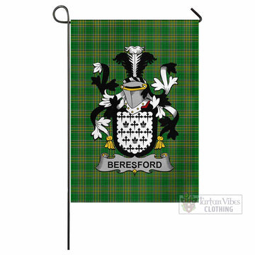 Beresford Irish Clan Tartan Flag with Coat of Arms