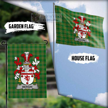 Bergin Irish Clan Tartan Flag with Coat of Arms