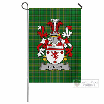 Bergin Irish Clan Tartan Flag with Coat of Arms