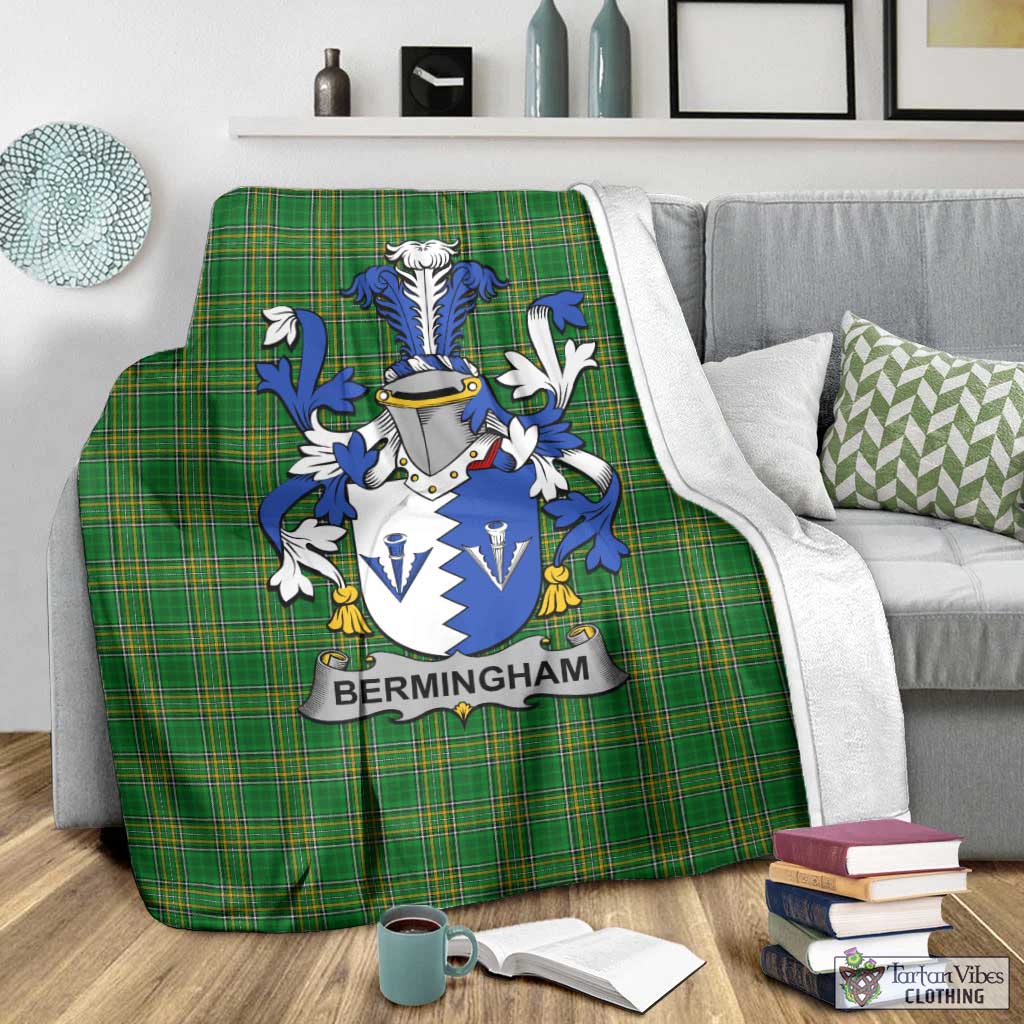 Bermingham Irish Clan Tartan Blanket with Coat of Arms - Tartan Vibes Clothing