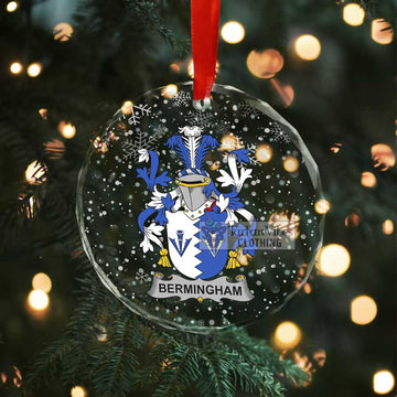 Bermingham Irish Clan Christmas Glass Ornament with Coat of Arms