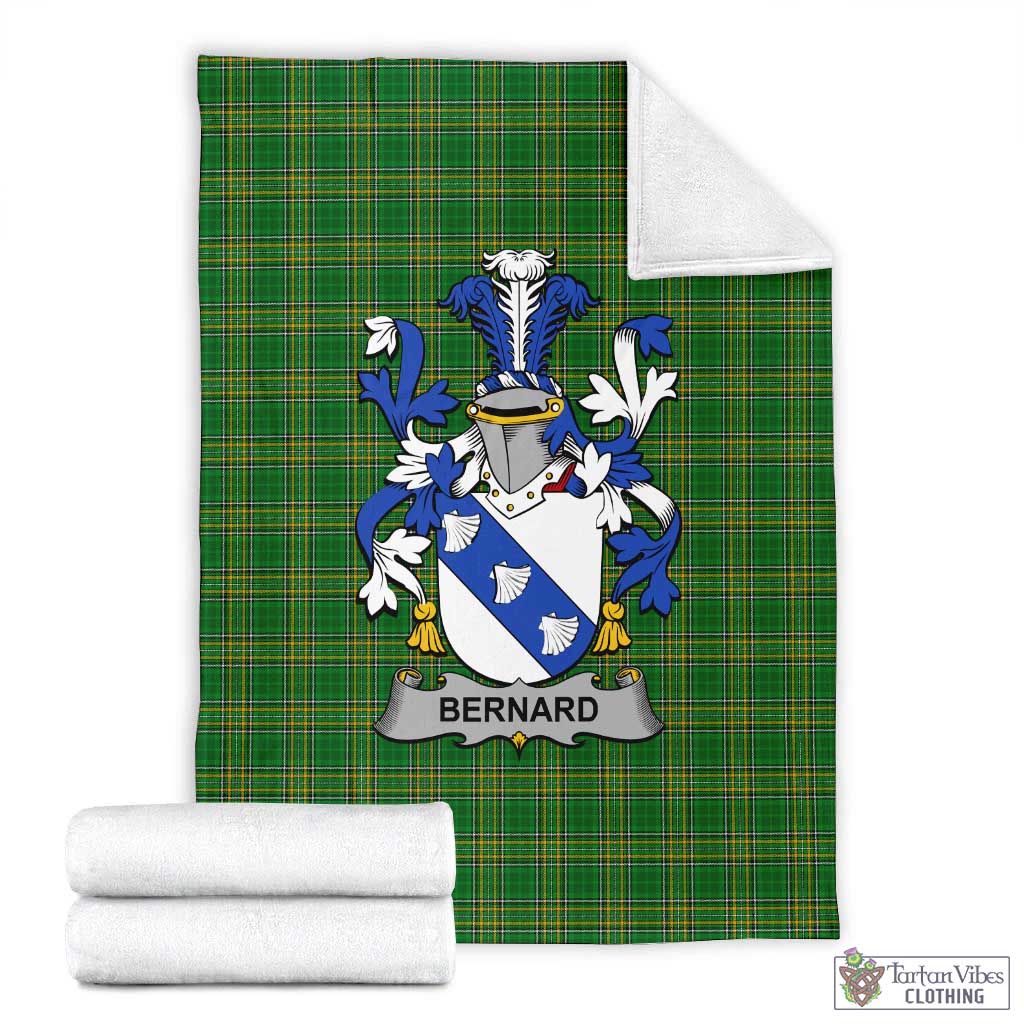 Bernard Irish Clan Tartan Blanket with Coat of Arms X-Large 59 x 79 inches 150 x 200 cm - Tartan Vibes Clothing