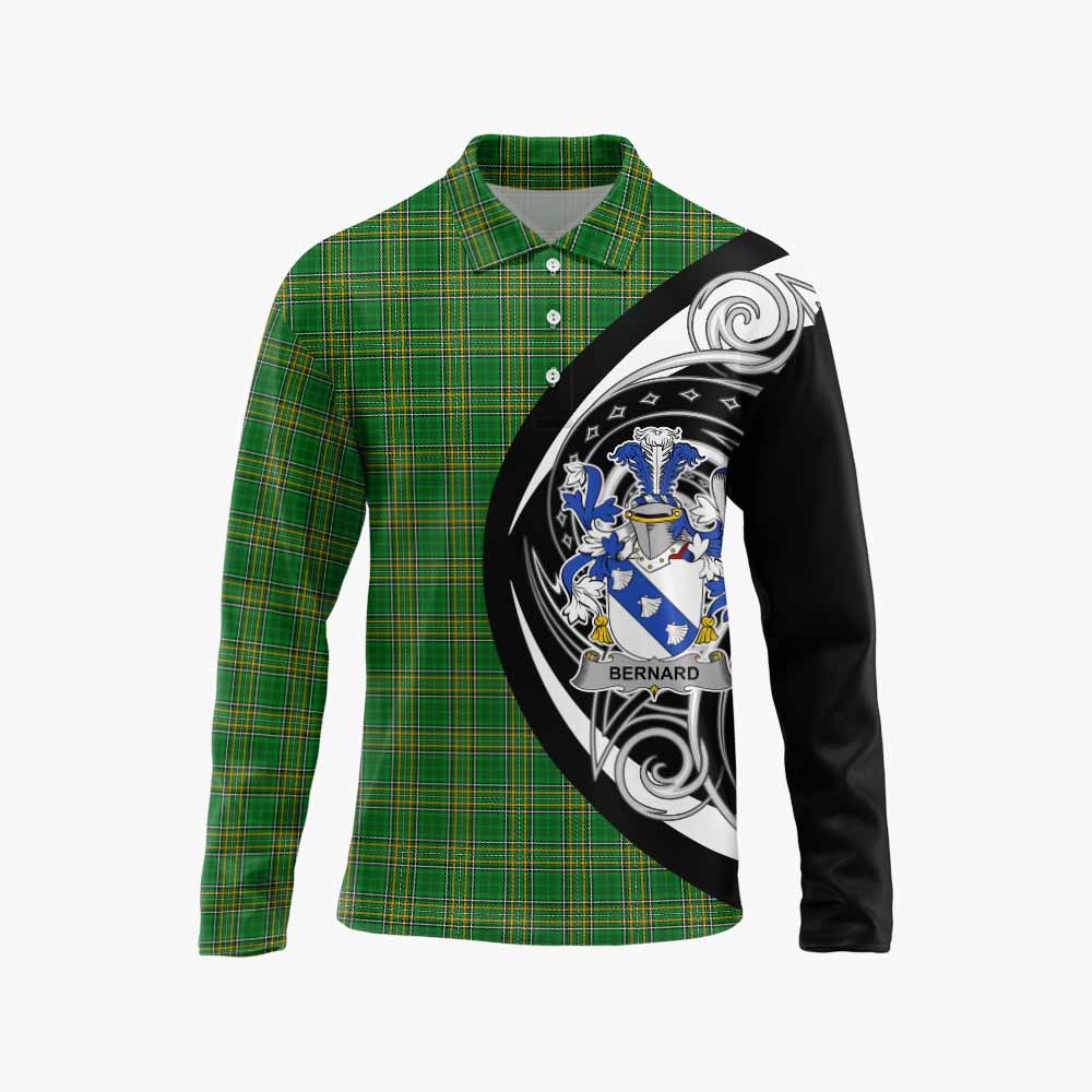 Bernard Irish Clan Long Sleeve Polo Shirt Celtic Circle Style Unisex - Tartan Vibes Clothing