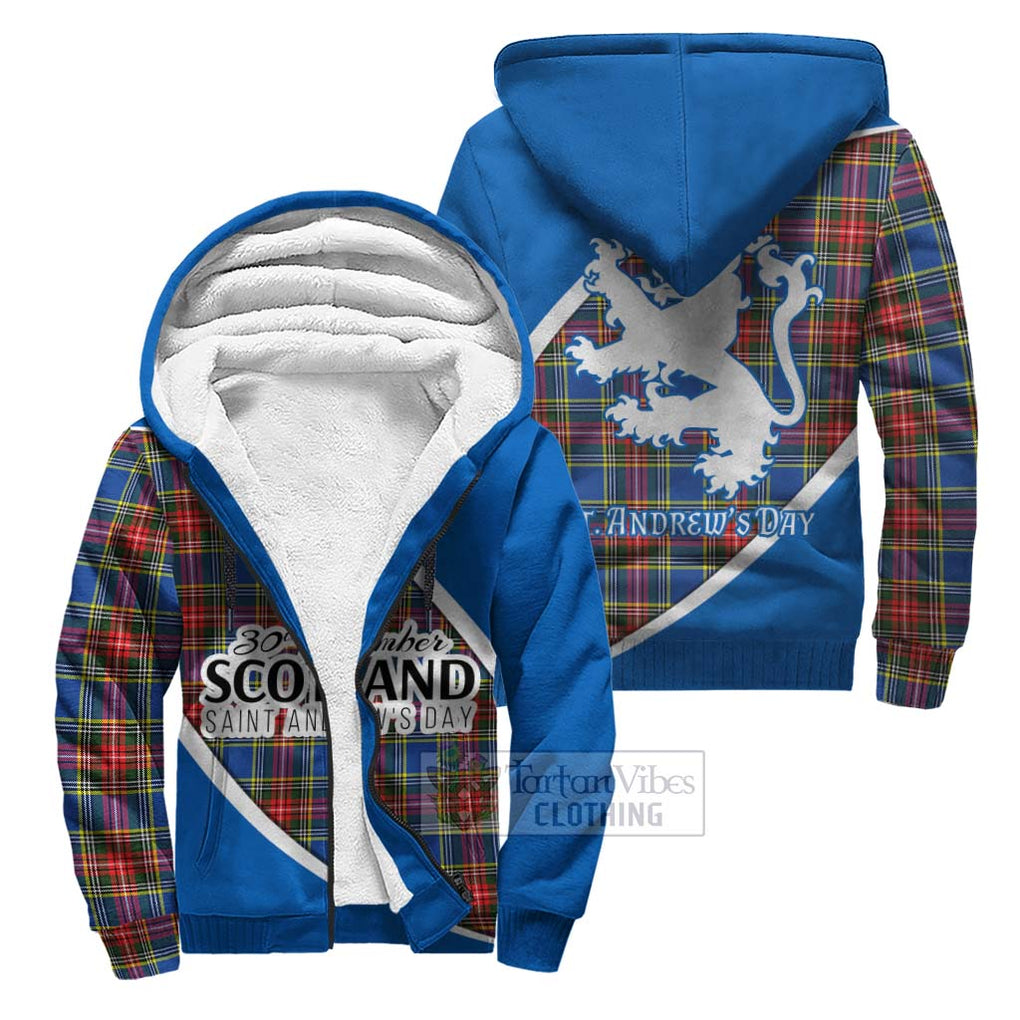 Tartan Vibes Clothing Bethune Family Crest Tartan Sherpa Hoodie Celebrate Saint Andrew's Day in Style