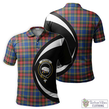 Bethune Tartan Men's Polo Shirt with Family Crest Circle Style