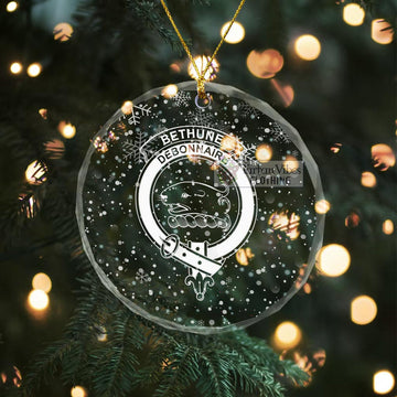 Bethune Clan Crest Christmas Glass Ornament