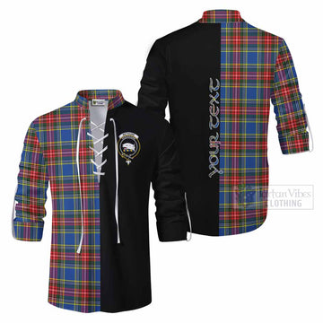 Bethune Tartan Ghillie Kilt Shirt with Family Crest and Half Of Me Style