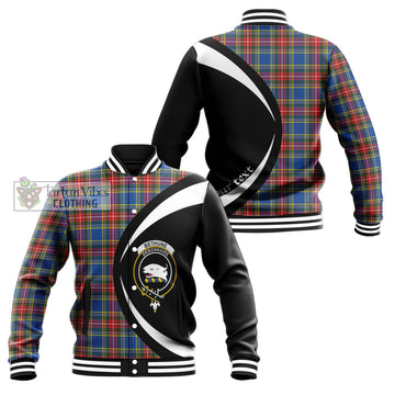 Bethune Tartan Baseball Jacket with Family Crest Circle Style