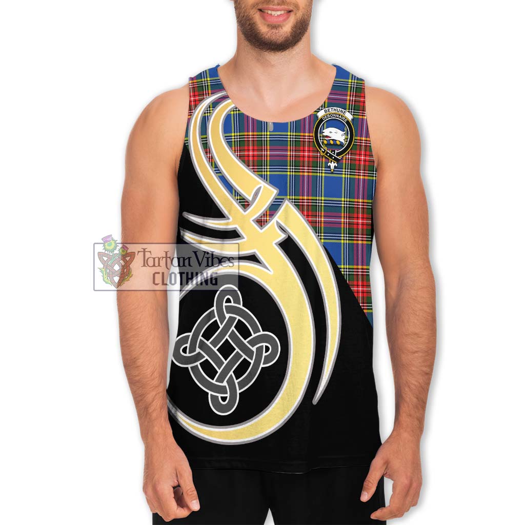 Bethune Tartan Men's Tank Top with Family Crest and Celtic Symbol Style Men - Tartan Vibes Clothing