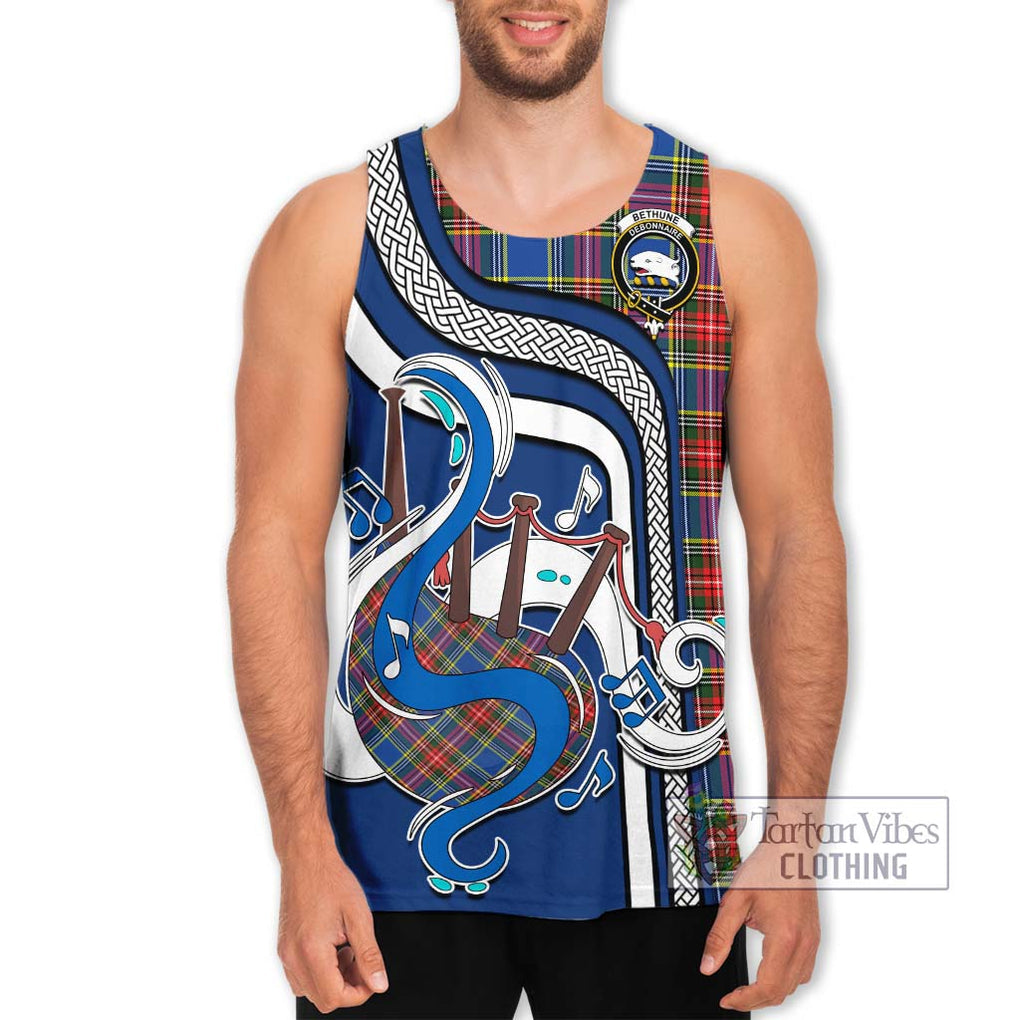 Bethune Tartan Men's Tank Top with Epic Bagpipe Style Men - Tartanvibesclothing Shop