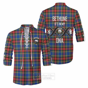 Bethune Tartan Ghillie Kilt Shirt with Family Crest DNA In Me Style