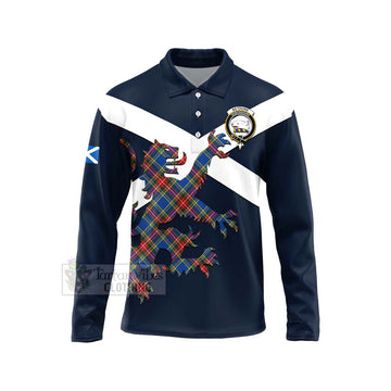 Bethune Tartan Lion Rampant Long Sleeve Polo Shirt  Proudly Display Your Heritage with Alba Gu Brath and Clan Name