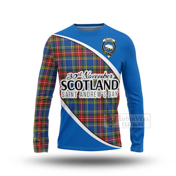 Bethune Family Crest Tartan Long Sleeve T-Shirt Celebrate Saint Andrew's Day in Style