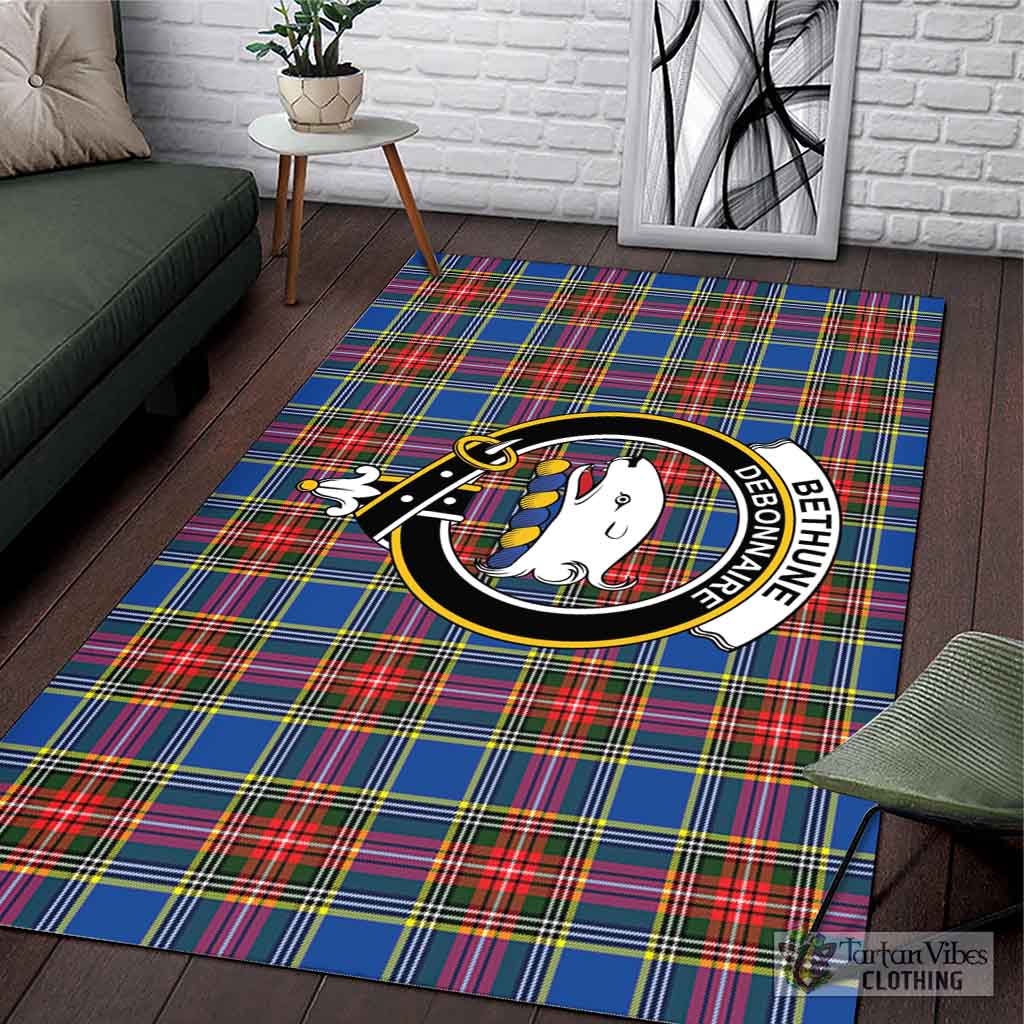 Tartan Vibes Clothing Bethune Tartan Area Rug with Family Crest