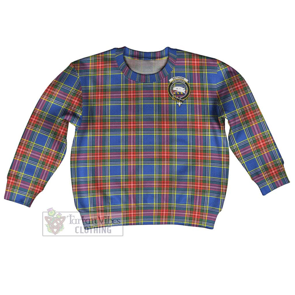 Tartan Vibes Clothing Bethune Tartan Kid Ugly Sweater with Family Crest