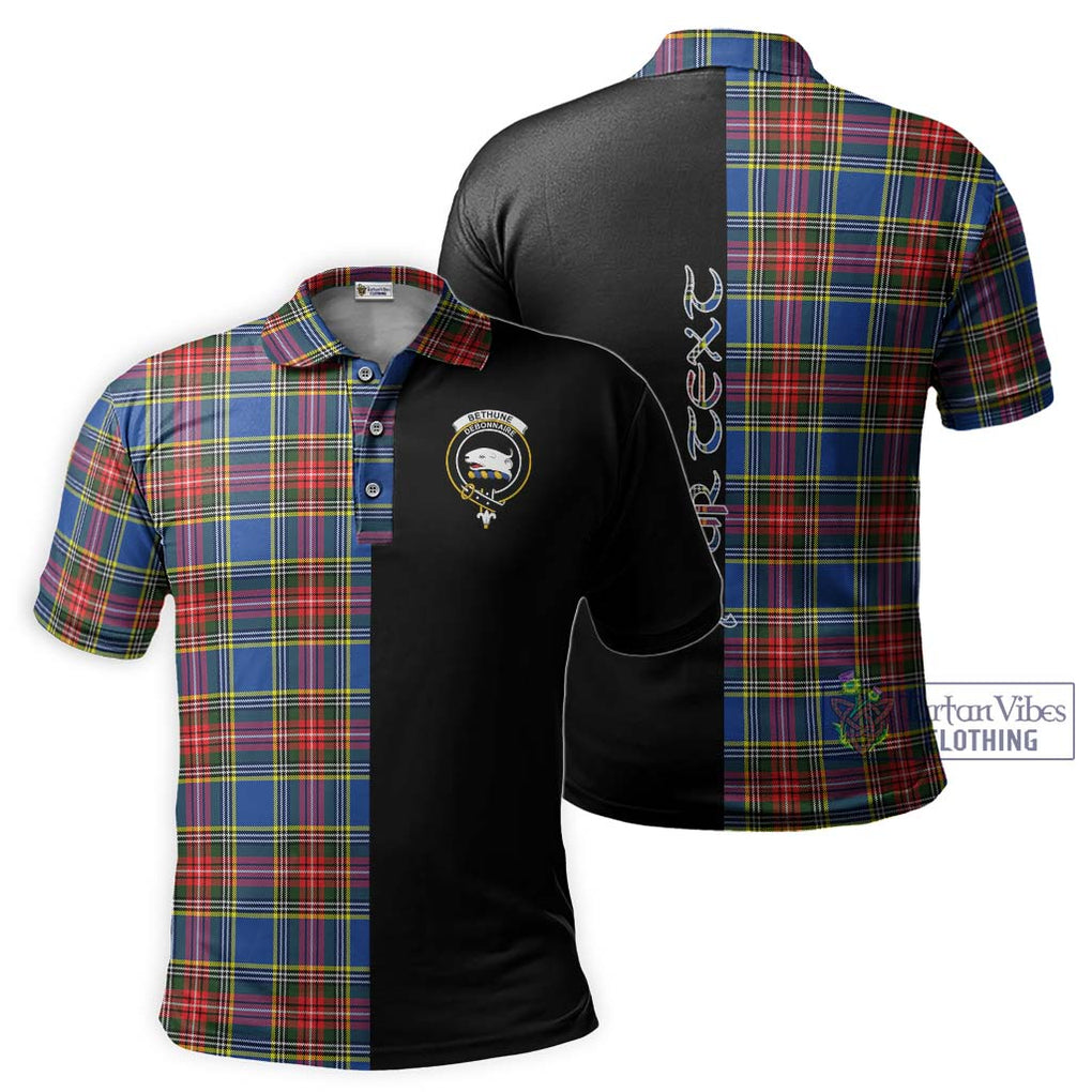 Bethune Tartan Polo Shirt with Family Crest and Half Of Me Style Kid - Tartanvibesclothing Shop