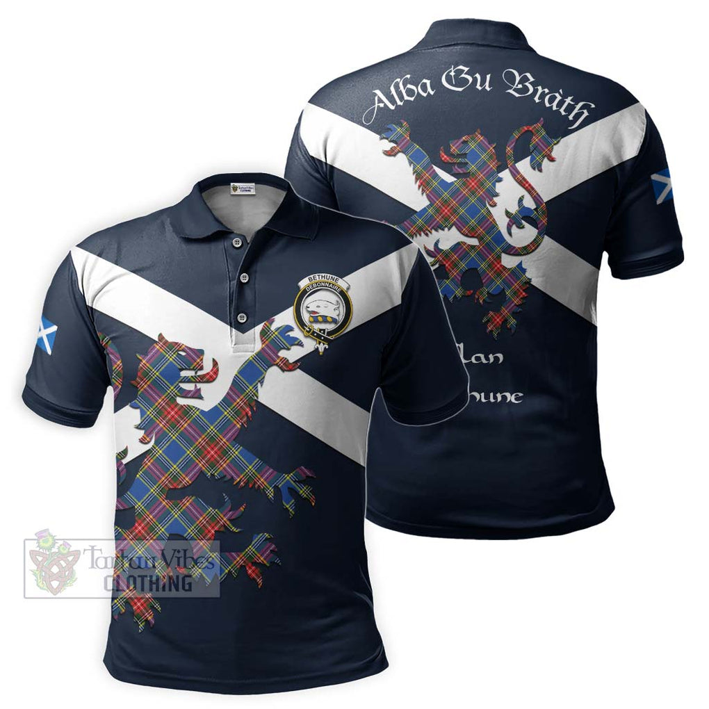 Tartan Vibes Clothing Bethune Tartan Lion Rampant Polo Shirt – Proudly Display Your Heritage with Alba Gu Brath and Clan Name