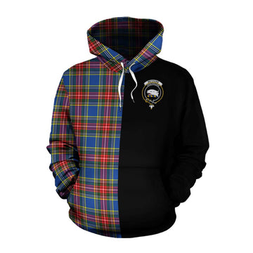 Bethune Tartan Cotton Hoodie with Family Crest and Half Of Me Style