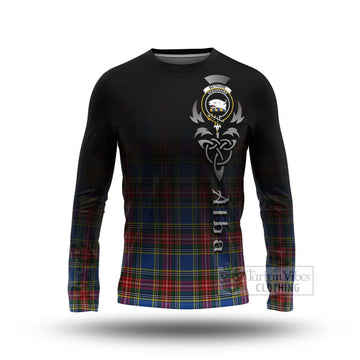 Bethune Tartan Long Sleeve T-Shirt Featuring Alba Gu Brath Family Crest Celtic Inspired