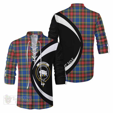 Bethune Tartan Ghillie Kilt Shirt with Family Crest Circle Style