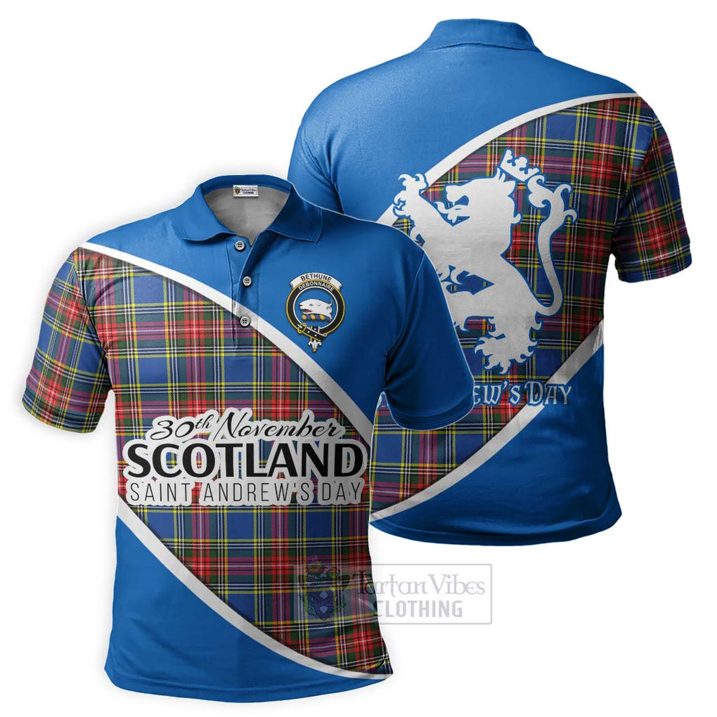 Tartan Vibes Clothing Bethune Family Crest Tartan Polo Shirt Celebrate Saint Andrew's Day in Style