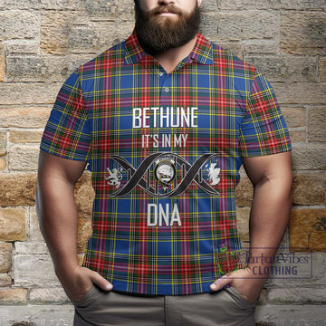 Bethune Tartan Polo Shirt with Family Crest DNA In Me Style