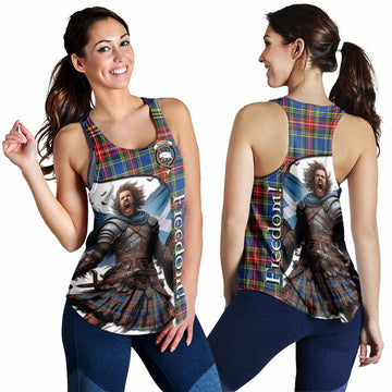 Bethune Crest Tartan Women's Racerback Tanks Inspired by the Freedom of Scottish Warrior