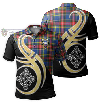 Bethune Tartan Polo Shirt with Family Crest and Celtic Symbol Style