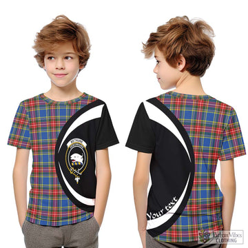 Bethune Tartan Kid T-Shirt with Family Crest Circle Style