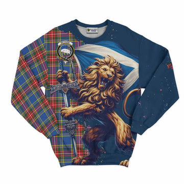 Bethune Tartan Family Crest Sweatshirt with Scottish Majestic Lion