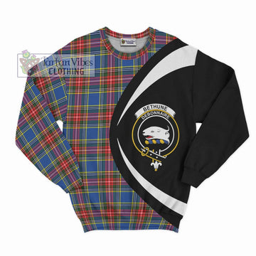 Bethune Tartan Sweatshirt with Family Crest Circle Style