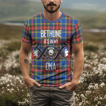 Bethune Tartan T-Shirt with Family Crest DNA In Me Style