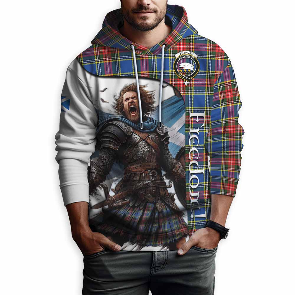 Tartan Vibes Clothing Bethune Crest Tartan Hoodie Inspired by the Freedom of Scottish Warrior