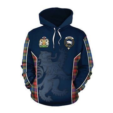 Bethune Tartan Cotton Hoodie with Family Crest and Lion Rampant Vibes Sport Style