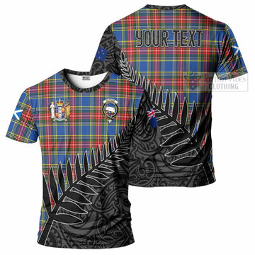 Bethune Crest Tartan T-Shirt with New Zealand Silver Fern Half Style