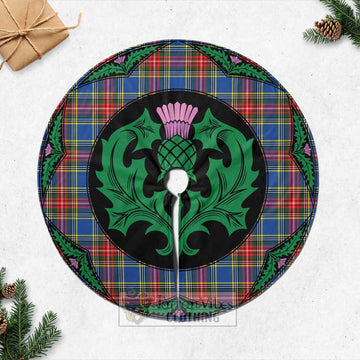 Bethune Tartan Christmas Tree Skirt Scottish Thistle Style