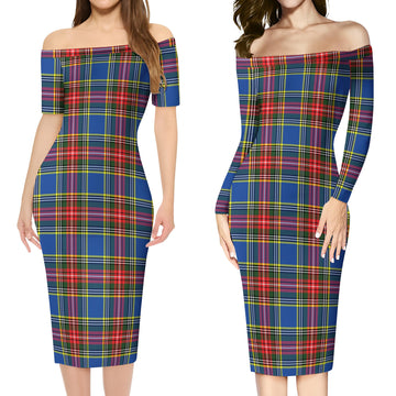 Bethune Tartan Off Shoulder Lady Dress