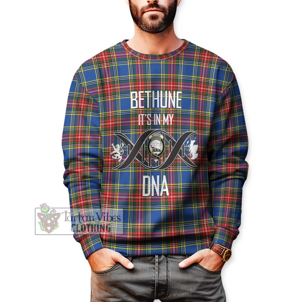 Bethune Tartan Sweatshirt with Family Crest DNA In Me Style Unisex - Tartanvibesclothing Shop